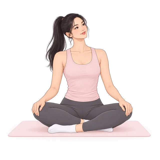 Illustrated woman taking a quiet seated moment